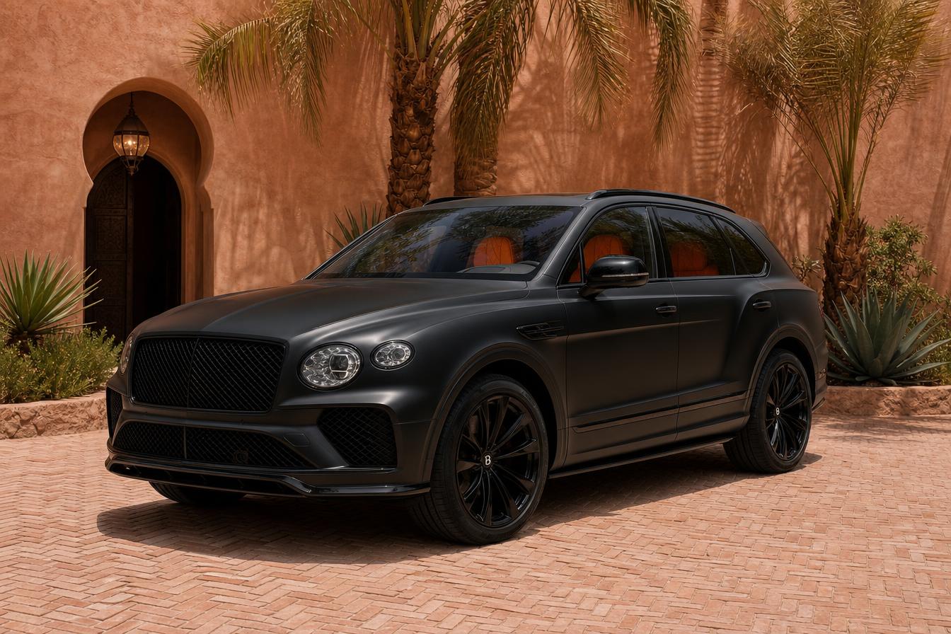 Bentley Bentayga 2024 · Matte Black / orange interior