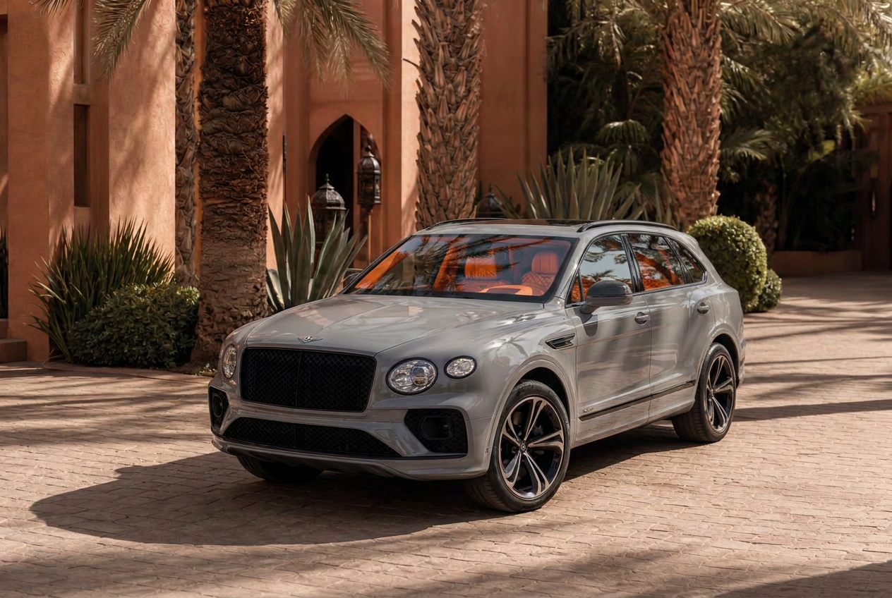 Bentley Bentayga 2025 · Nardo Grey / orange interior